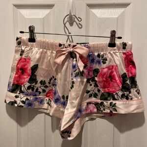Victoria’s Secret Floral Vine Stripe Satin Sleep Shorts